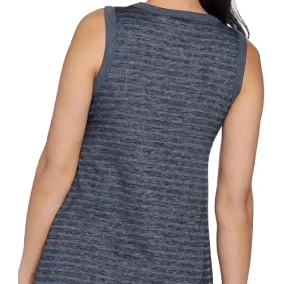 LOGO Lounge by Lori Goldstein French Terry Striped Tank w/ Rib Details - Picture 2 of 9